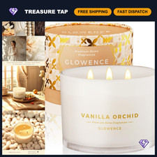 Large 3 Wick Vanilla Scented Candle - Natural Soy Wax - 40 Hour Burn - Elegant G