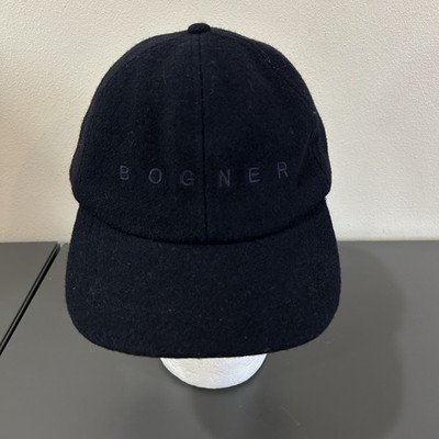 BOGNER Sport Spell-Out Wool Baseball Cap Trapper Hat Ear Flaps Navy Blue Men's M
