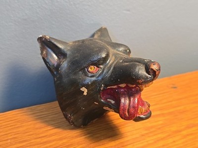 RARE VINTAGE BSA Cub Scout Wolf Chalk Ware Head Finished Projects - DETAILED 