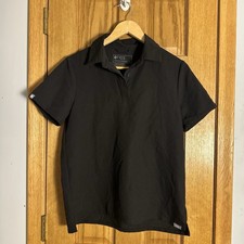 Figs Black Nala Polo Style Women  s Scrub Top  W21SW1053 Small