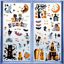 Halloween Window Stickers - 10 Sheets Window Clings Decals for Party Decoration,