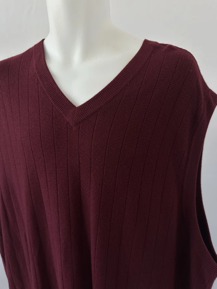NWT! VTG Style Golf Sweater Vest by Cypress Links, Sz: 4XT  Merlot (b24) - Image 2 of 4