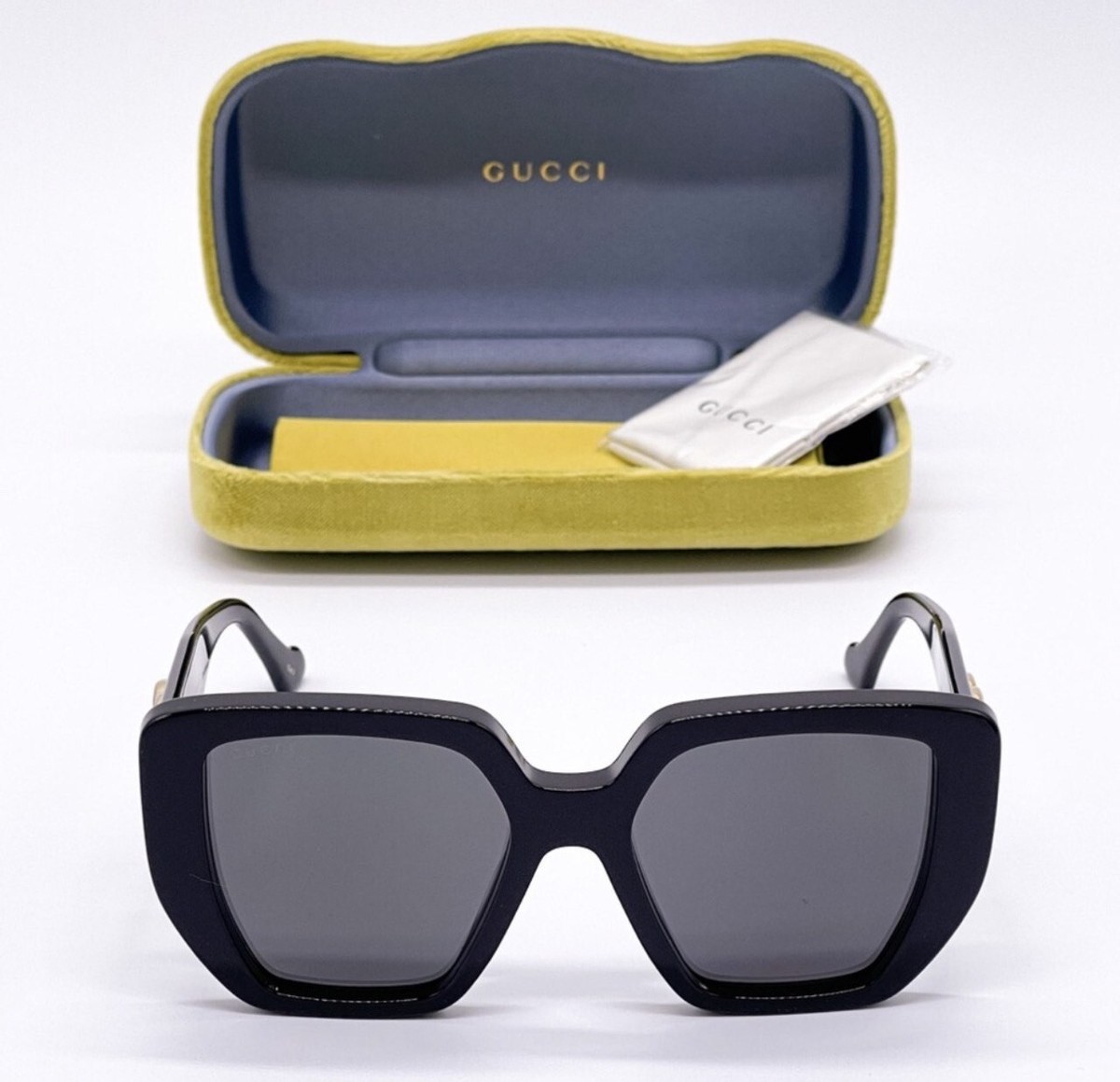 NEW GUCCI GG0956S 003 WOMEN BLACK OVERSIZED SUNGLASSES | eBay