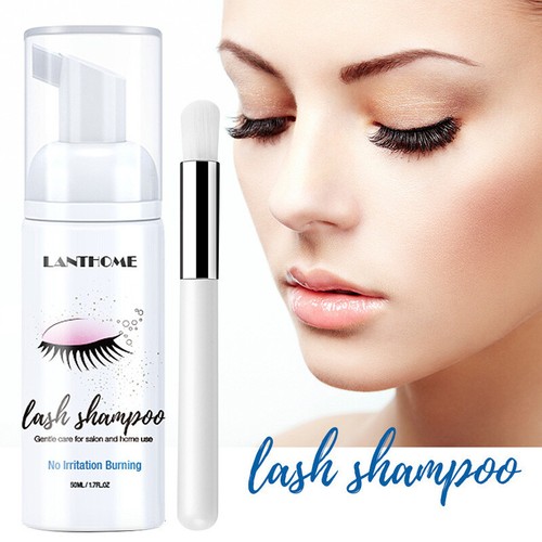 50ML Wimpernverlängerung Shampoo Wimpern+ Pinsel Set Augenlid-Reiniger schäumend - Bild 7 von 10