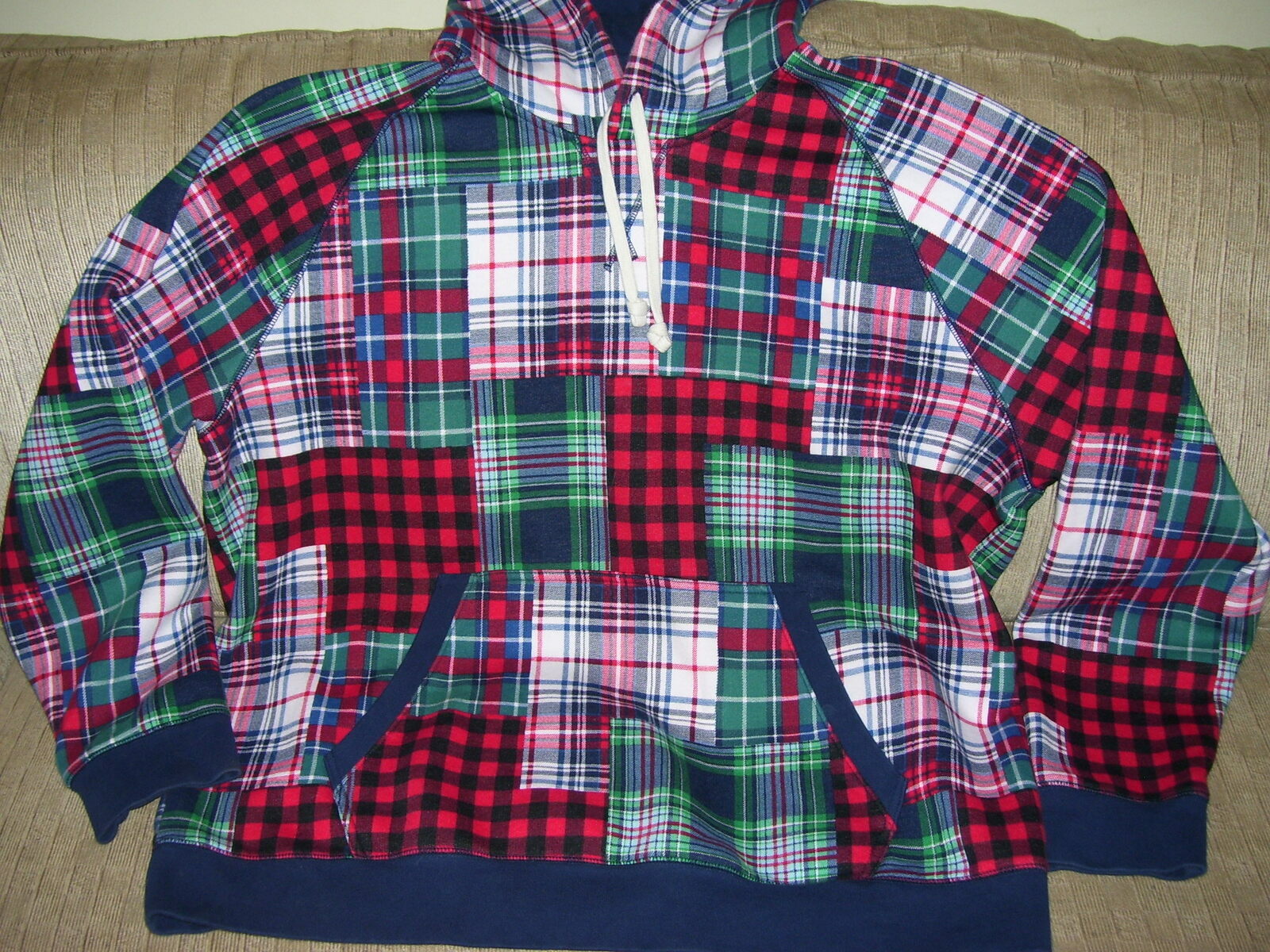 Unisex Lands End Plaid Sweatshirt 
