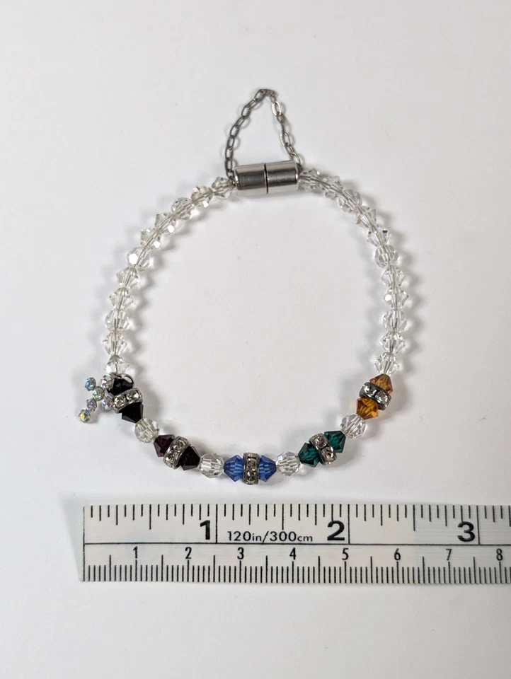 Браслет спасения кристалл бисер христианская религиозная бижутерия крест со стразами - Изображение 2 из 4