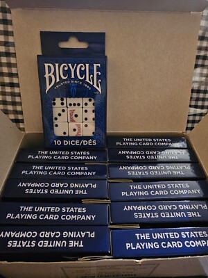 Bicycle Dice 120ct Bulk Pack   12 Packs of 10ct White Standard Dice 