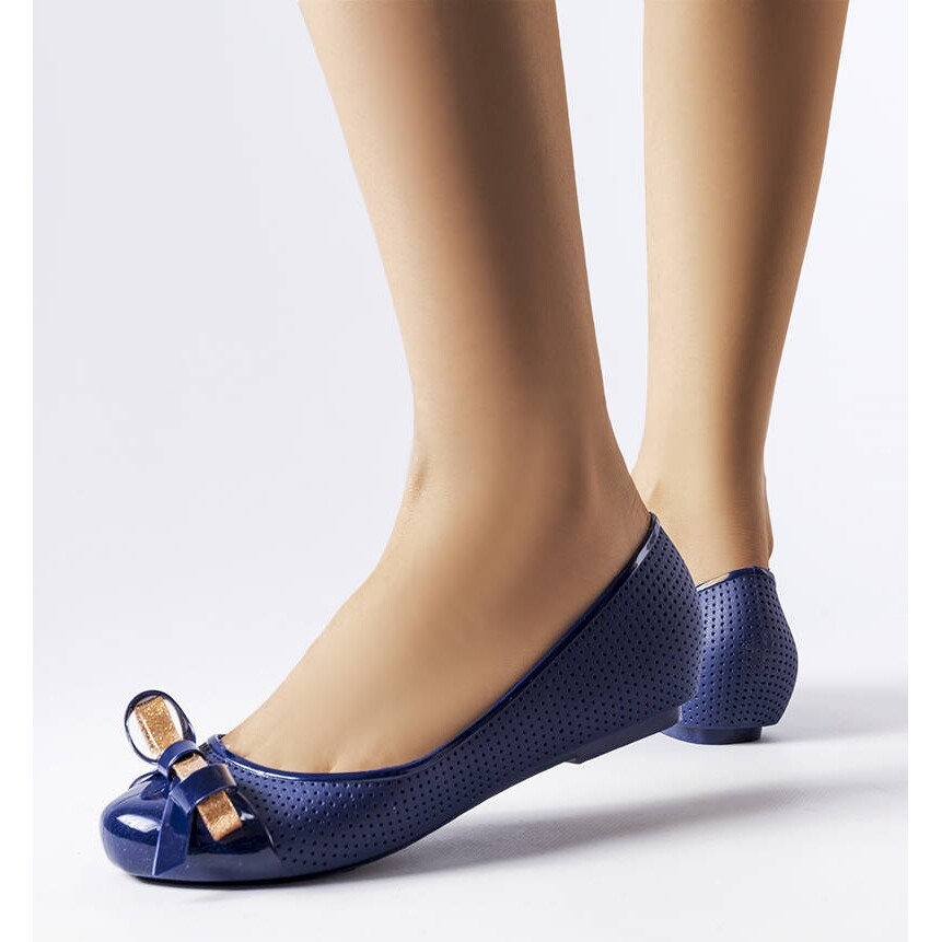 Navy blue ballerinas decorated with a Harlingen bow - Picture 2 of 3
