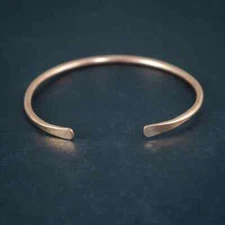 Stacking Pure Copper Cuff, Adjustable Dainty Mens Bracelet Handmade Bangle