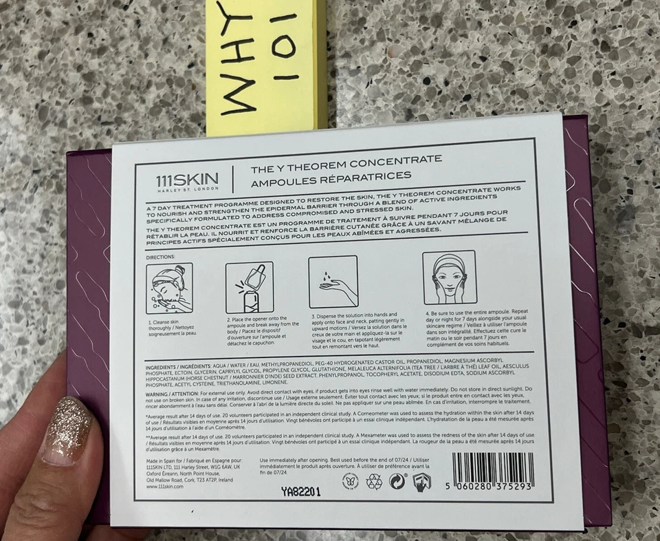 111Skin The Y Theorem Concentrate Ampoules Qty 7: 2mL/.07oz EA. 7 Day RET$175 - Image 3 of 4