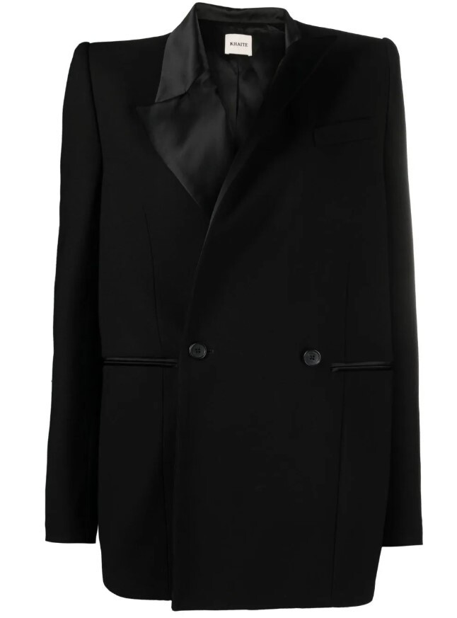 Khaite Women's Black The Malek Asymmetric Tuxedo Blazer