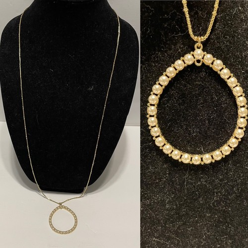 Loft Outlet gold tone chain faux pearl 