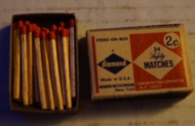 【激レア】1950s Vintgae ヴィンテージ USA マッチセット　一点物 Diamond 34 Safety Matches Matchbox 1950s Vtg Mini Complete