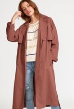 Rvca Larson Trench Coat Mid Length Size Medium Nutmeg Bnwt