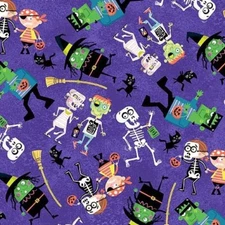 Michael Miller Fabric~Spooky Figures~Purple~Halloween Season~DC10936~BTY