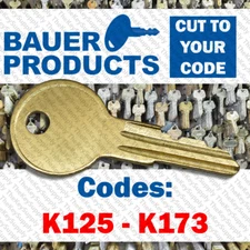 Bauer Replacement Key for T Handle Camper Lock Cut to Code K125 - K173