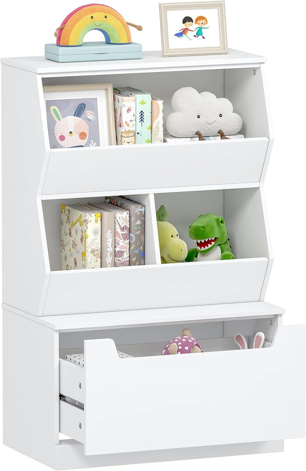 Kids Toy Storage Cabinet and Organizer with Drawers and Cubbies - Ideal for Play