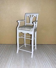 MINIATURE DOLLHOUSE 1:12 SCALE - WHITE KITCHEN CHAIR/ISLAND STOOL - JJ09049W