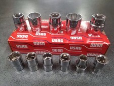 Serie chiavi a bussola in pollici USAG 235 1/2 PN bocca poligonale set 11 pezzi
