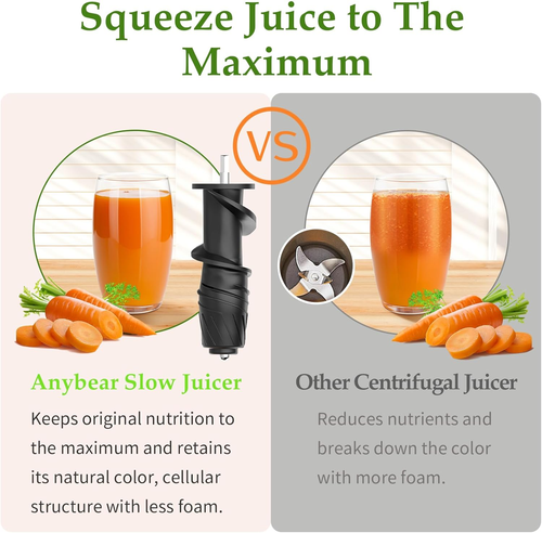 3.5" Large Feed Chute Masticating Juicer Cold Press Whole Fruits Vegetables Easy - Picture 2 of 12
