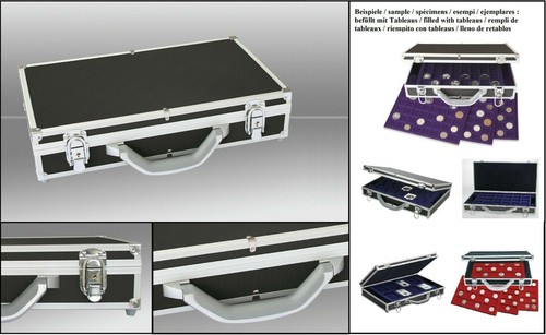 Alu-Großer-Münzkoffer-Diamant Look-&-münztableaus IN Blu Rosso Scuro - Foto 13 di 171