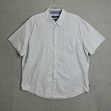 Crown  Ivy Button Down Shirt Mens XL White Blue Striped Classic Fit Cotton