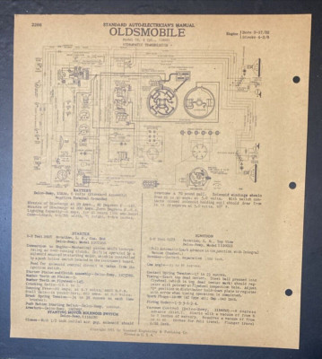 1950 Oldsmobile Model 76 6 cyl Hydramatic Transmission Auto Electrical Schematic