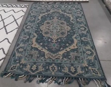 DBLUE / GREY 5'-0" x 8'-0" Broken Thread Rug, Reduced Price 1172774005 APN230A-5