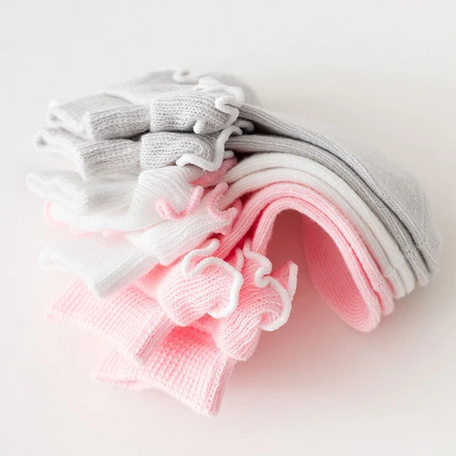 0-5T 3 Pairs Cute Baby Girls Toddlers Ruffle Socks Lot Kids Short Cotton Socks - Bild 5 von 15