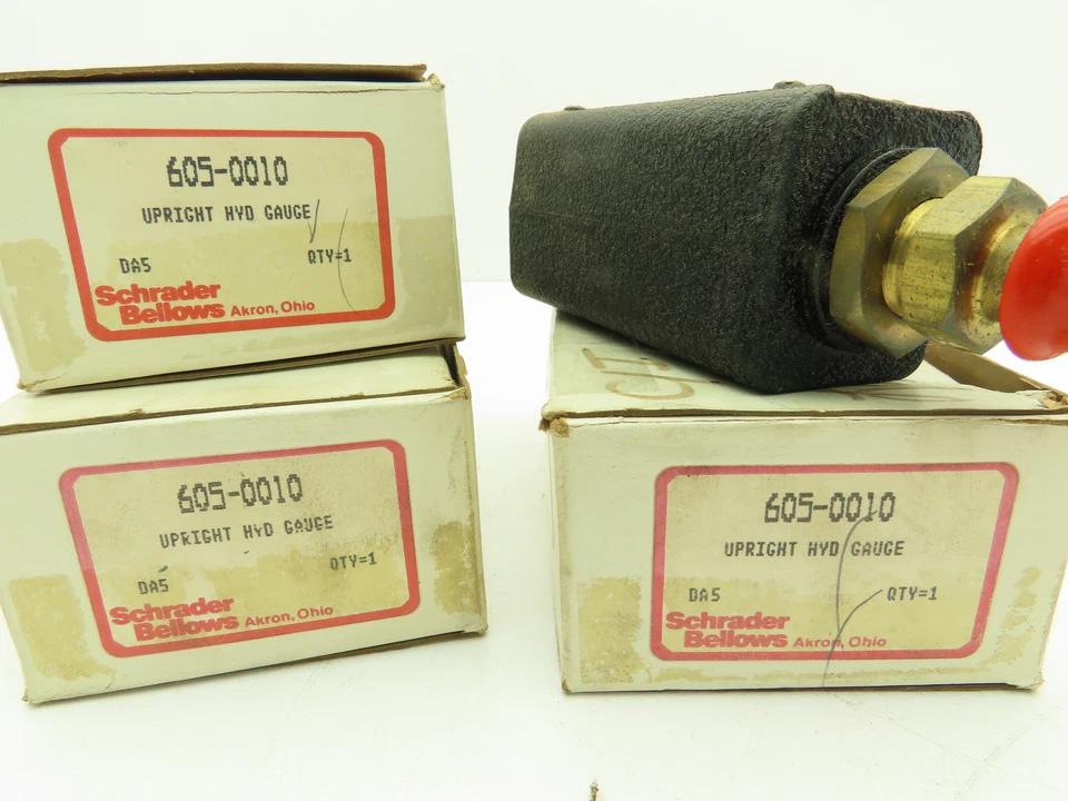 Schrader 605-0010 Upright Hydraulic Gauge Vertical Scale 100-500PSI LOT OF 3 - Image 2 of 4