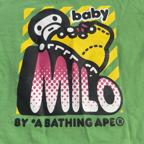 A BATHING APE BAPE Kids Baby Milo Short Sleeve T-Shirt 130 Green 6/7 Years Old - Picture 2 of 6