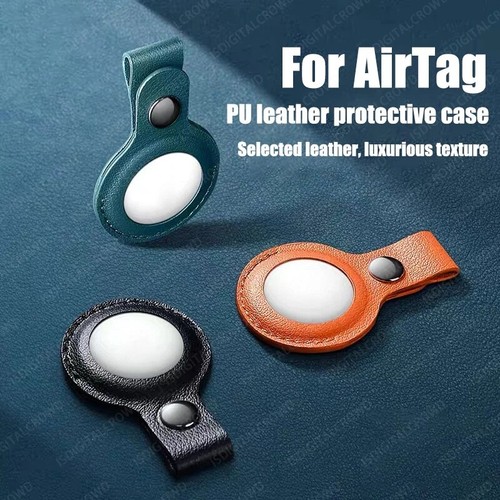 For Apple Airtag Leather Case Tracker Keychain Car Key Ring Protective Cover - Picture 2 of 12