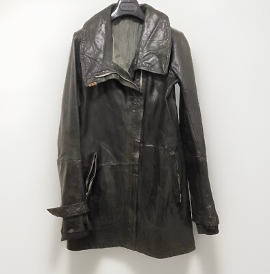 **SUPER RARE** CAROL CHRISTIAN POELL BLACK LEATHER COAT Size 44