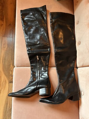 vero cuoio Tall Black Boots Size 37 1/2