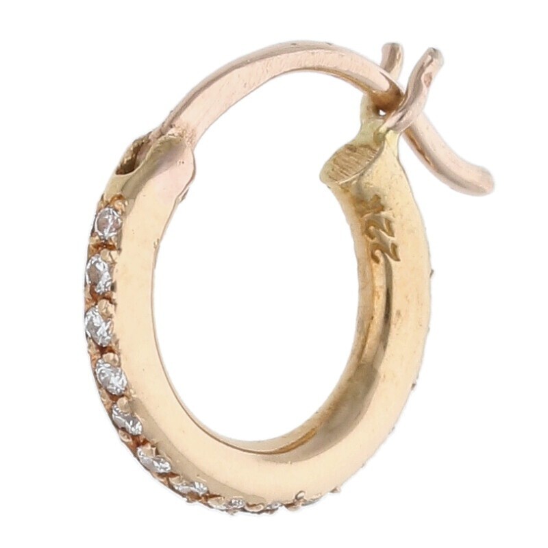 Chrome Hearts 22K ER TFL PAVE diamond gold earring #1084