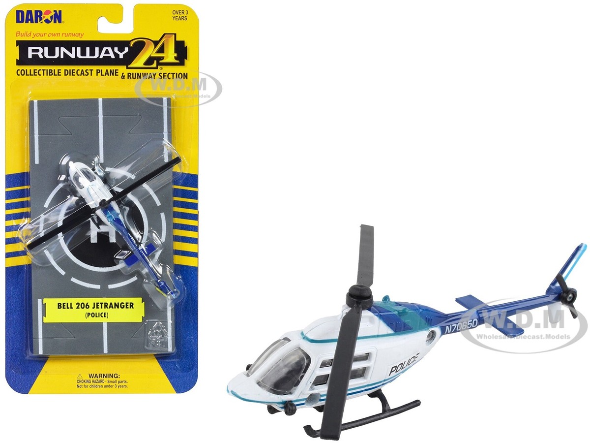 リモートID高い送料とスケールボディ込 BELL206Long ranger Daron Worldwide Trading Runway24 Police Bell 206 Jet Ranger for