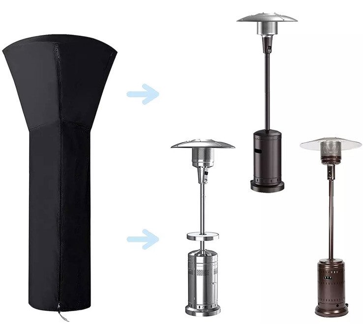 Patio Heater Cover Outdoor Gas Heater Cover Heavy Duty Waterproof 89x33x19  Black