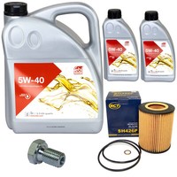 MotoröL Set Febi SAE 5W-40 7 Liter + ÖLfilter + Schraube FüR BMW 3Er 5Er 7Er Z4