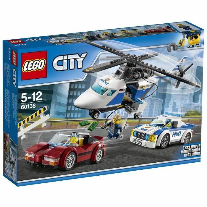Lego City 60138 course-poursuite hélicoptère cadeau anniversaire enfant