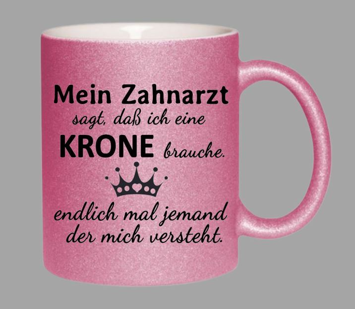 Personalisiert „Queen“ Glitzer-Tasse – Mit Namen, Violett | 330 Ml, Keramik, Perfekte Geschenkidee