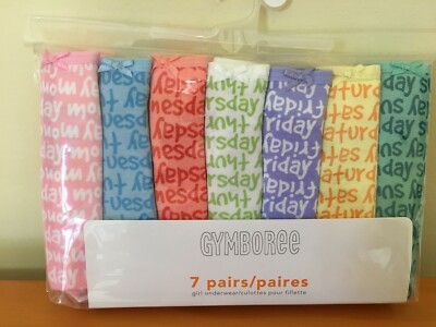 NWT Gymboree Girls Panties Underwear 7pair 7 days of the week 