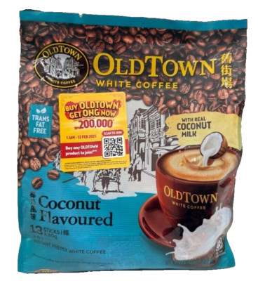 Oldtown 3 IN 1 Instant Premix Weiß Kaffee Kokosnuss Aromatisiert 13s X 20g - 1