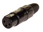 deetech XLR Stecker, female, 3-polig, schwarz
