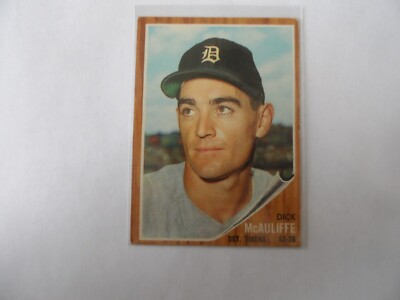 1962 TOPPS BASEBALL #527 DICK MCAULIFFE DETROIT TIGERS EX ROOKIE HIGH # T-310