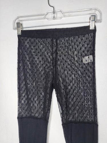 FOR LOVE & LEMONS Dot Lace Tights Women's Size Small Sheer Contrast Fabric Black - Picture 4 of 10