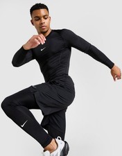 Image of NIKE Pro Mens Black Baselayer Long Sleeve Top Size Large