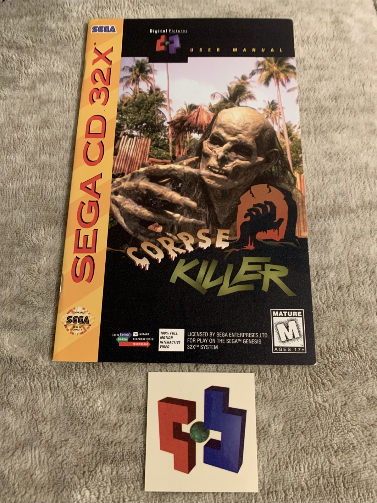 Corpse Killer Sega CD 32X Manual with Reg Card and DP Temporary Tattoo Only