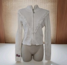 Sanrio Hello Kitty Spell Out Ribbed Zip-Up Cardigan NWT Free Shipping