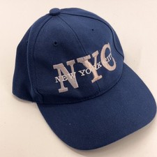 NYC new York City silver embroidery blue baseball cap