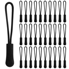 30 PCS Zipper Pull Replacement Jackets Golf Bag Tents Luggage Black Extender